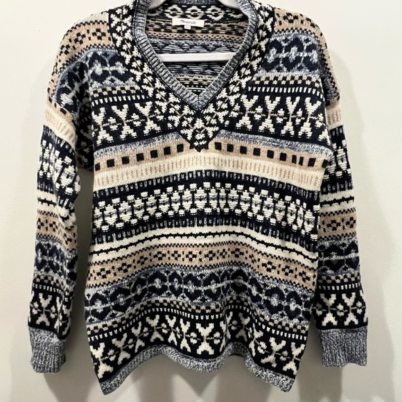MADEWELL Forrest Fair Isle V-Neck Sweater - Picture 7 of 11